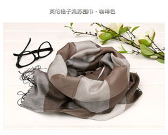 英倫格調與秋日暖意 咖啡色格子流蘇圍巾的時尚搭配藝術